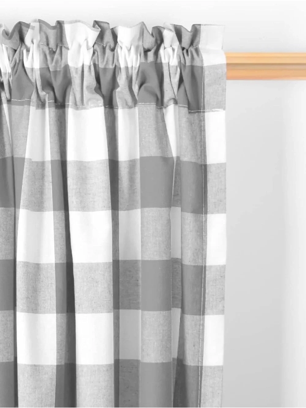 Buffalo Check Curtain Panel Gray White 52x72 Farmhouse Plaid